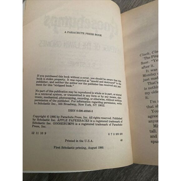 Goosebumps #34 Revenge of the Lawn Gnomes First Print Scholastic August 1995 - Picture 3 of 8